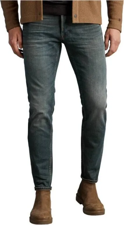 Cast Iron Blauwe Slim Fit Jeans Shiftback Regular Tapered Vintage Tinted WAsh