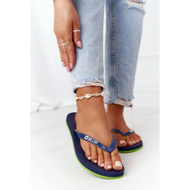Dames Teenslippers Big Star FF274A312 Marineblauw groente