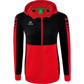Erima Six Wings Trainingsjack Met Capuchon Dames - Rood / Zwart