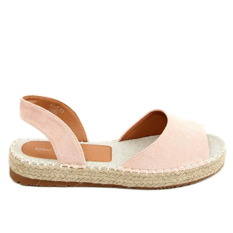Espadrilles open teen roze 6915 Roze