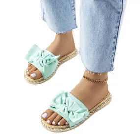 Groene pantoffels met strik Avi groente