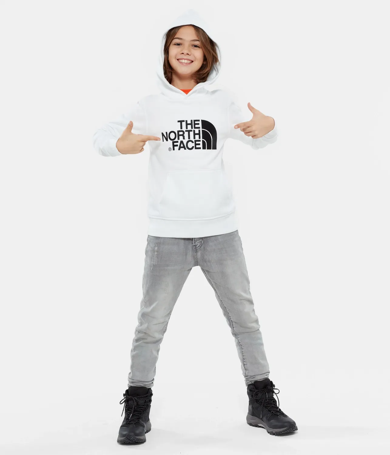 Kinder Trui The North Face Youth Drew Peak Pullover Hoodie TNF White TNF White TNF Black