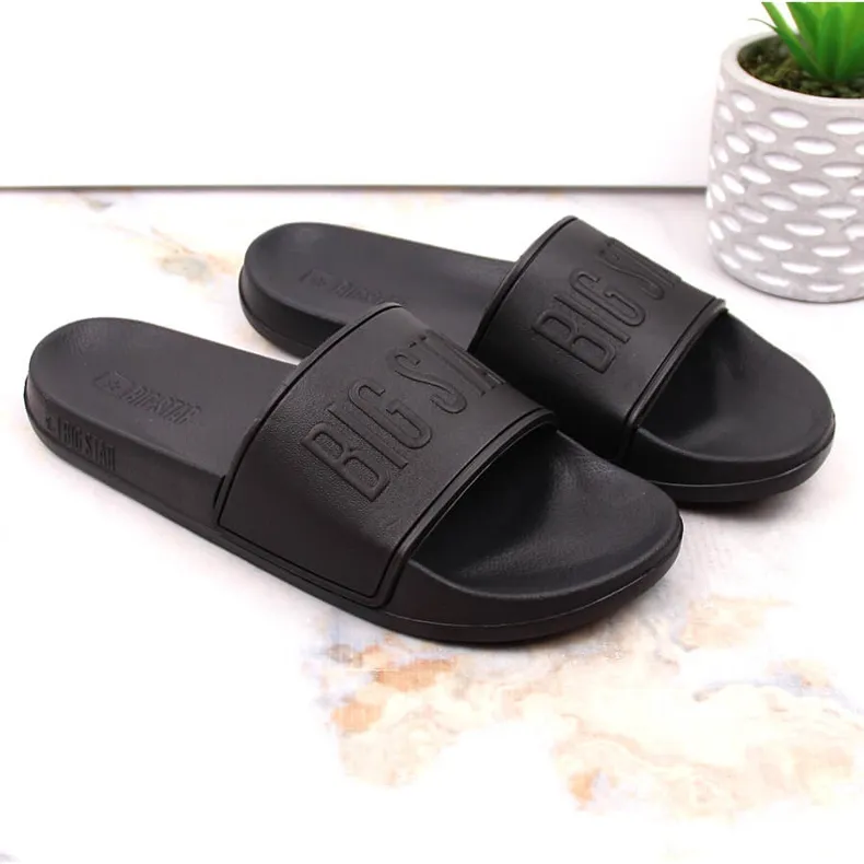 Lichte foam pantoffels zwart Big Star MM274715