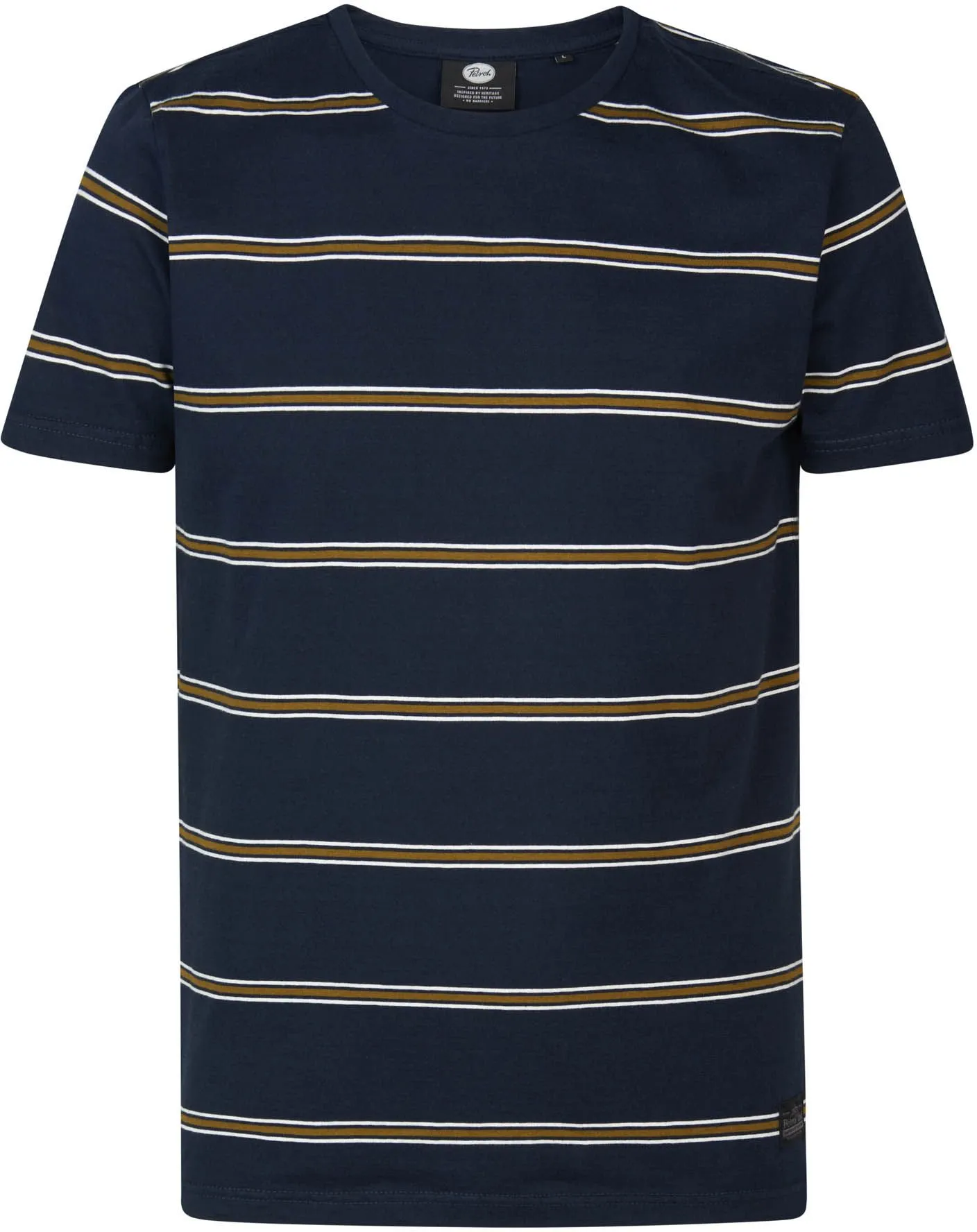 PETROL  TSHIRT RUGBY GESTREEPT NAVY