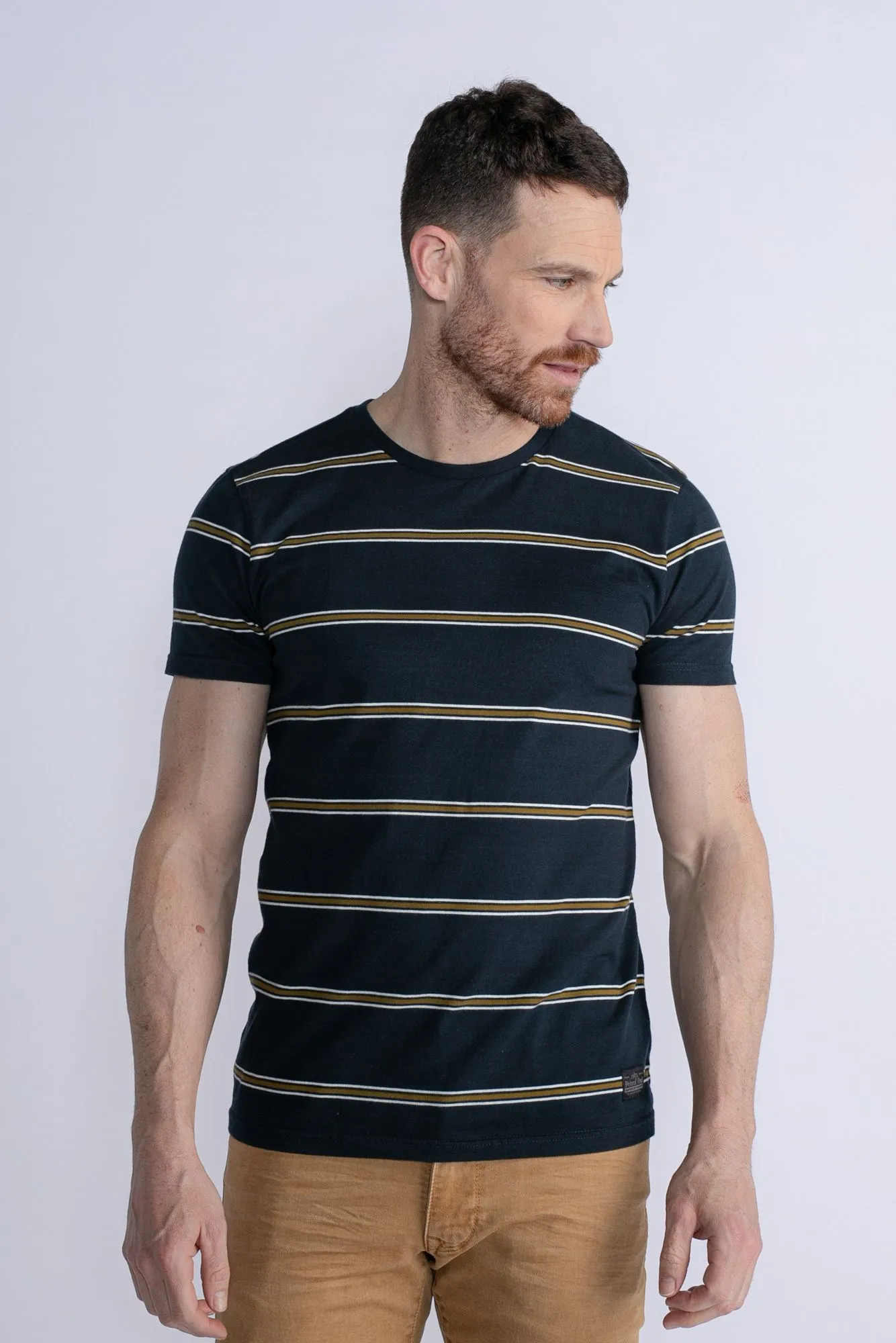 PETROL  TSHIRT RUGBY GESTREEPT NAVY