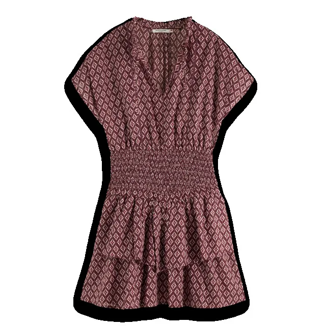 Scotch & Soda 178560 601 mini dress with smock red