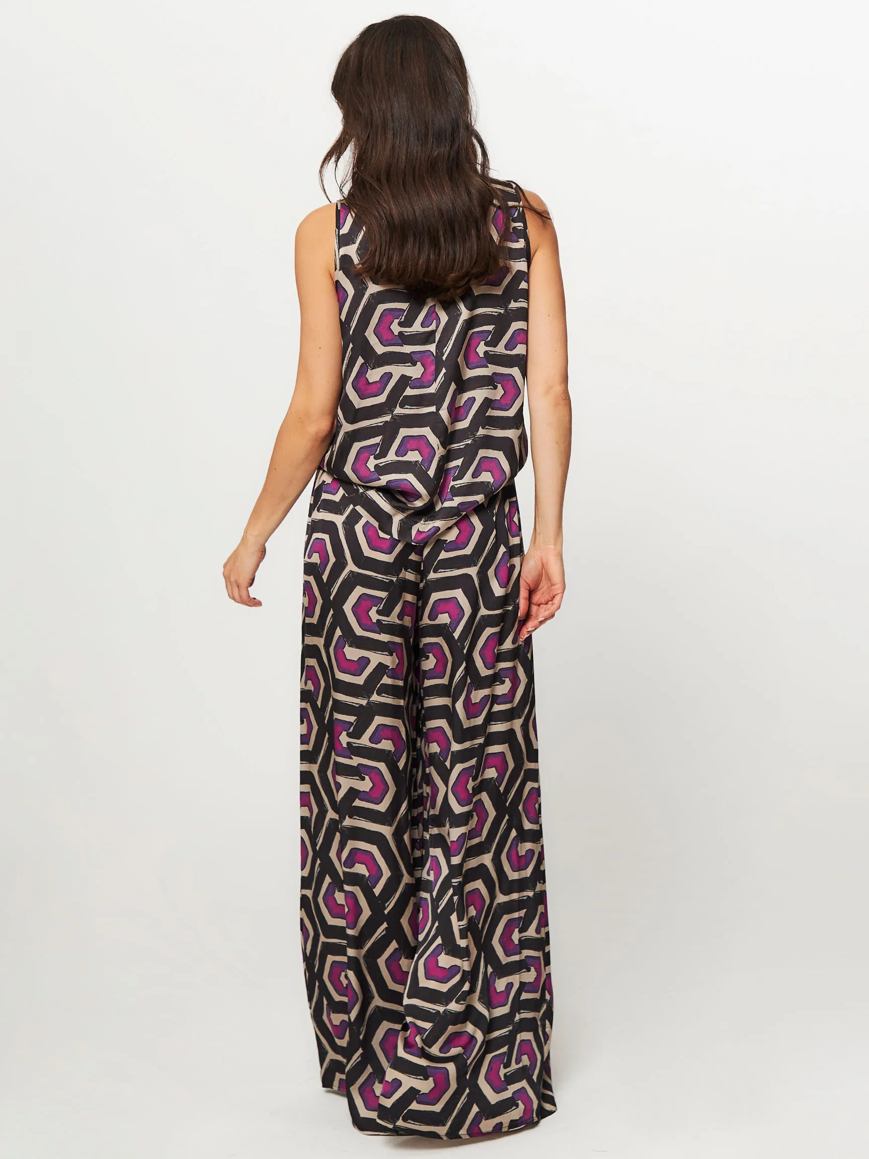 Studio Anneloes Chica, ecovero viscose wide leg broek met print