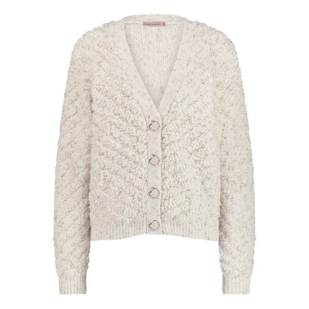   Studio Anneloes Iris chunky glitter cardigan Off White