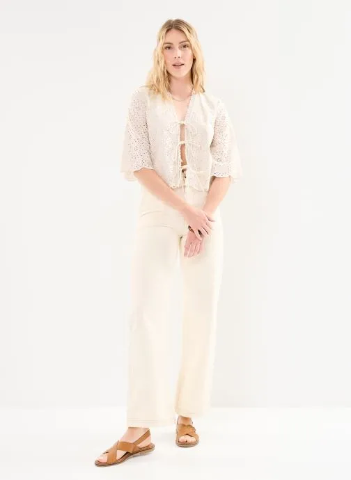      VILA VIAVIVA 2/4 VNECK TOP/ROU  WIT   